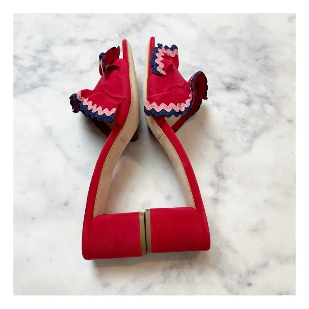 Loeffler Randall Vera Suede Ric Rac Slide Sandals 9.5 - Picture 9 of 11